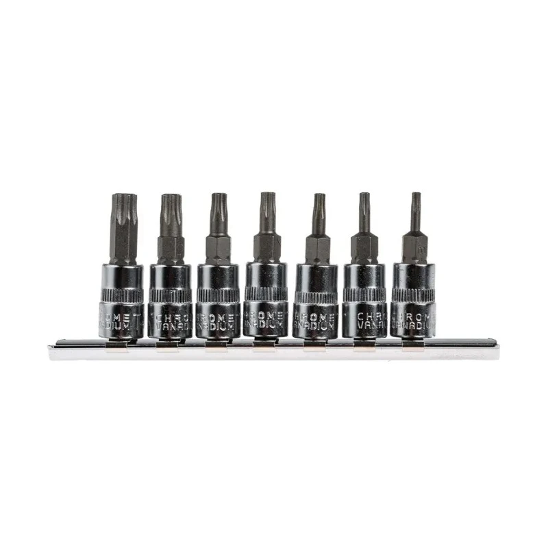 RS PRO 7-Piece 1/4 in Torx Socket Set Chrome Finish S2 Steel 262-0268