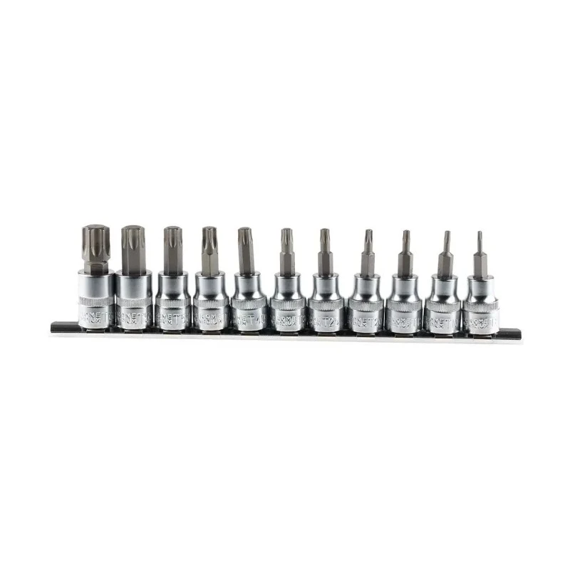 RS PRO 11-Piece 3/8 in Torx Socket Set, S2 Steel, T8 to T60, Square Drive 262-0274
