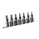 RS PRO 7-Piece 1/2 in Hexagon Socket Set Chrome Vanadium Steel Chrome Finish 262-0325