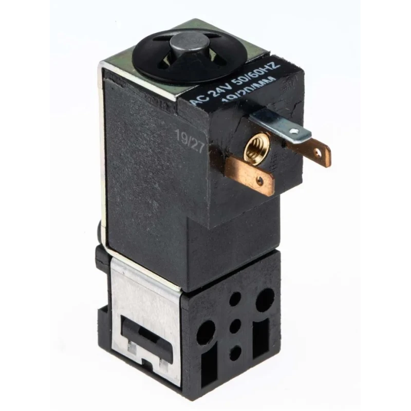 Crouzet Pneumatic Solenoid Valve 3/2 NC Solenoid Manifold Mount Push-in Port 4 mm 24V AC 81 Series 81519380