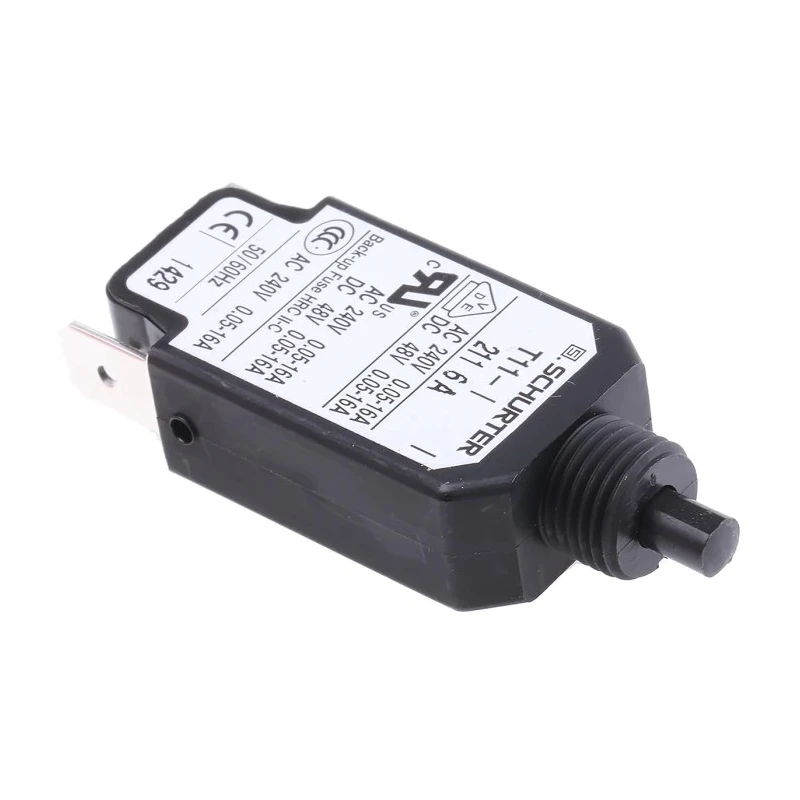 Schurter Thermal Circuit Breaker 6A Current Rating 1-Pole Panel Mount 240VAC 48VDC 4400.005