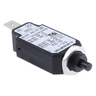 Schurter T11 Thermal Circuit Breaker Panel Mount 10A 1-Pole 240V AC 48V DC 6.5A Breaking Capacity 4400.0003