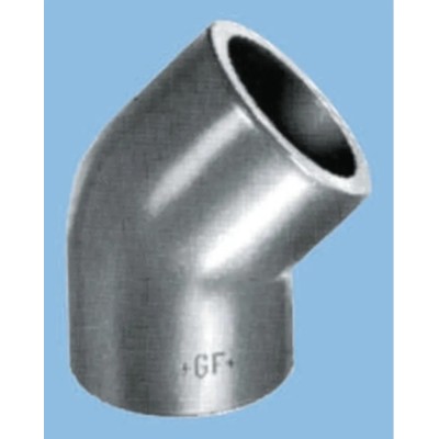 Georg Fischer Plastic Pipe Fitting 45° Elbow Agate Grey 16 bar 0-90°C 21mm 723 150 106