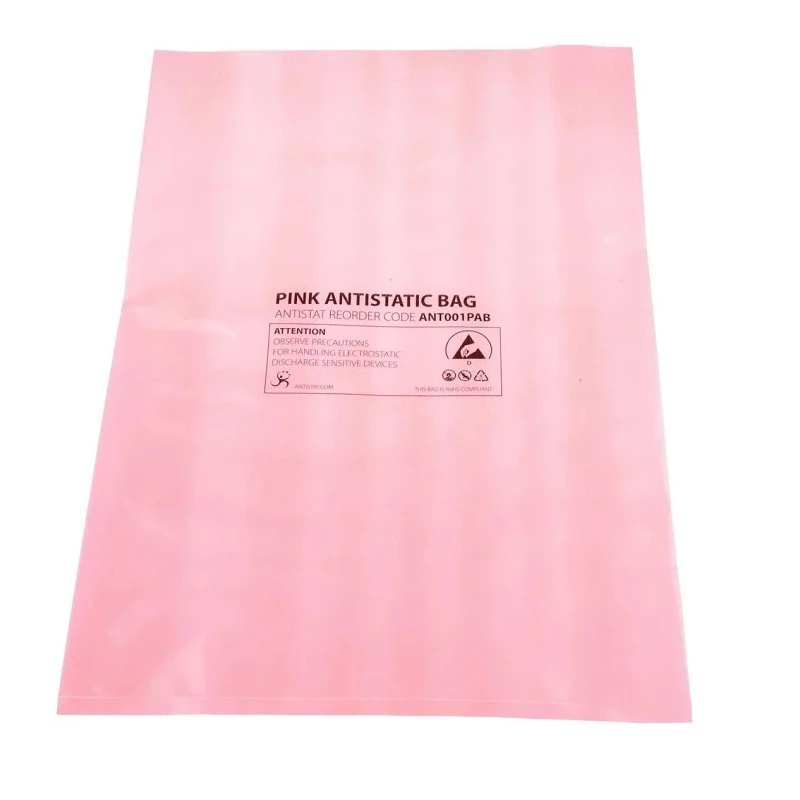 RS PRO Anti-Static Bag 254mm Width Pink Heat Seal Type 100 Per Pack 287-7925