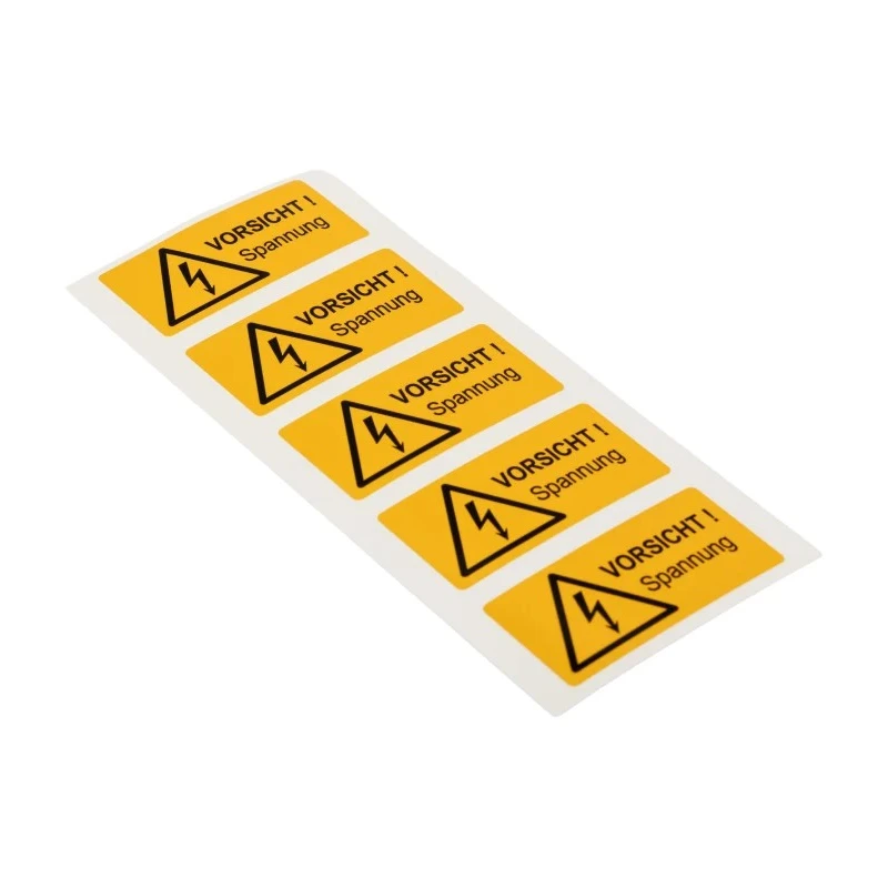 Idento Yellow Polyvinyl Chloride Safety Label VORSICHT! Spannung ESSW41052