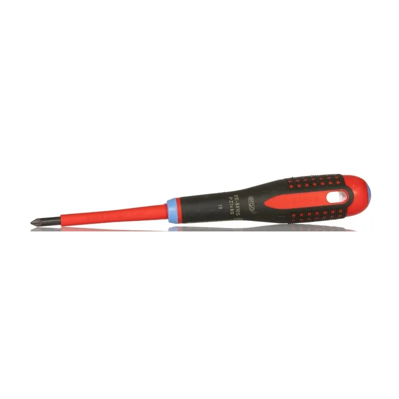 Bahco Pozidriv Screwdriver PZ1 Tip 80 mm Blade Bi-Material Handle Insulated VDE 0680//2 Standard Screwdriver 202mm BE-8810S