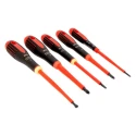 Bahco Insulated Phillips and Slotted Screwdriver Set, Chrome Steel, 5-Piece BE-9881S