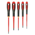Bahco Insulated Phillips and Slotted Screwdriver Set, Chrome Steel, 5-Piece BE-9881S