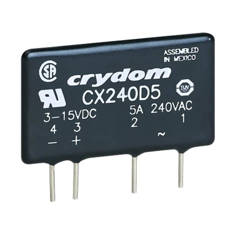Crydom CX Series Solid State Relay, 5 A Load Current, PCB Mount, 280 V AC Load Voltage, 32V Control CXE240D5