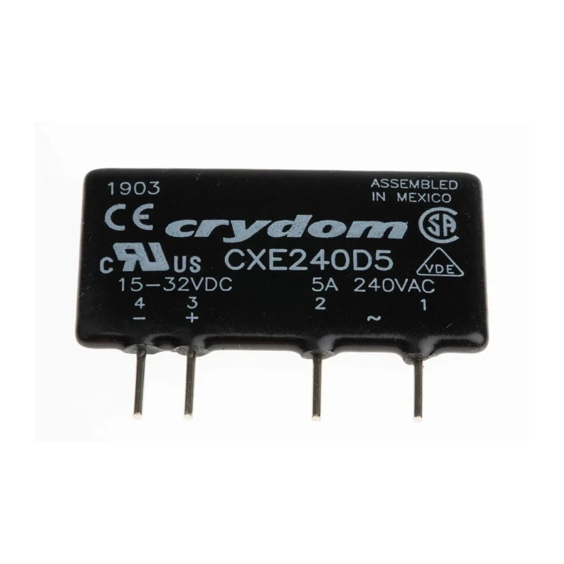 Crydom CX Series Solid State Relay, 5 A Load Current, PCB Mount, 280 V AC Load Voltage, 32V Control CXE240D5
