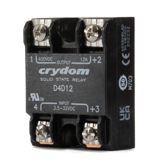 Crydom 1-DCL Series Solid State Relay Panel Mount, 12 A Load Current, 400 V Load Voltage, 32 V Control Voltage D4D12