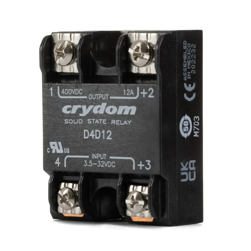 Crydom 1-DCL Series Solid State Relay Panel Mount, 12 A Load Current, 400 V Load Voltage, 32 V Control Voltage D4D12