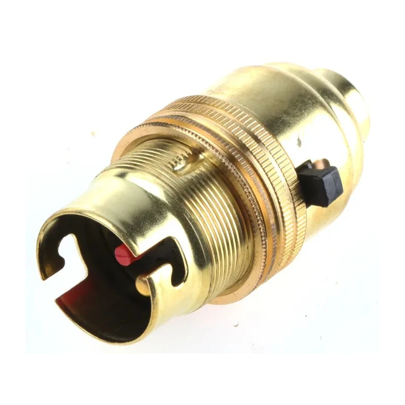 S Lilley & Son GLS Lamp Holder Brass B22 Base Screw Mount Snap-Fit 61mm x 32mm 3413E