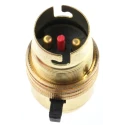 S Lilley & Son GLS Lamp Holder Brass B22 Base Screw Mount Snap-Fit 61mm x 32mm 3413E