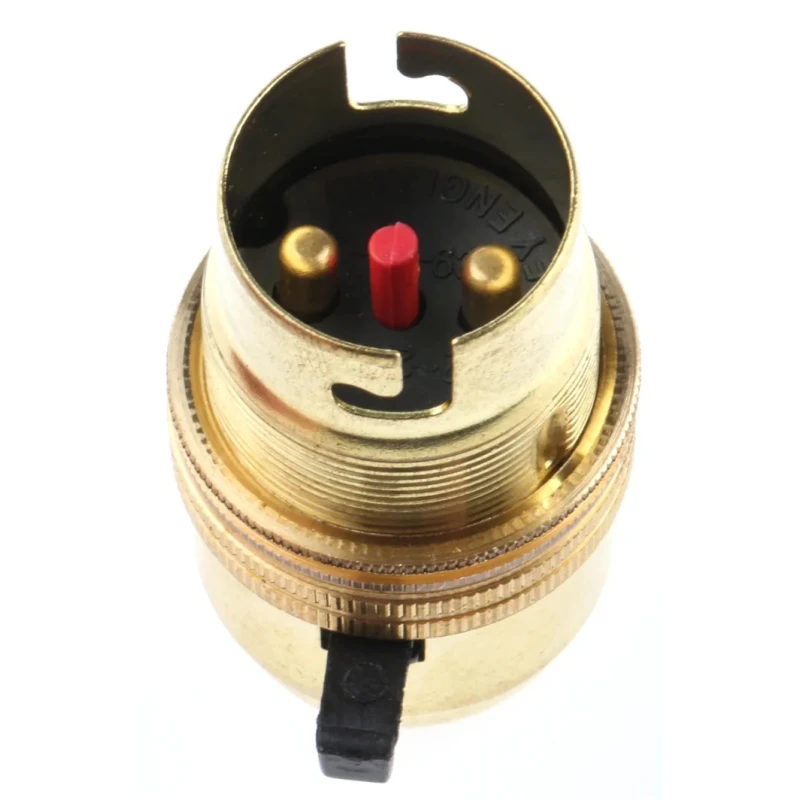 S Lilley & Son GLS Lamp Holder Brass B22 Base Screw Mount Snap-Fit 61mm x 32mm 3413E