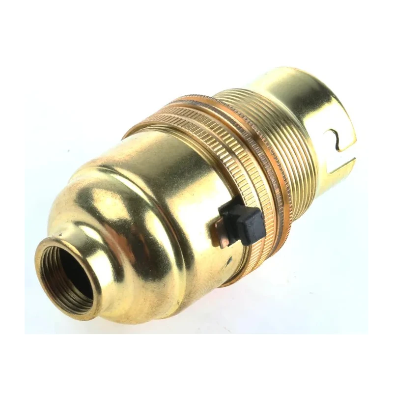 S Lilley & Son GLS Lamp Holder Brass B22 Base Screw Mount Snap-Fit 61mm x 32mm 3413E