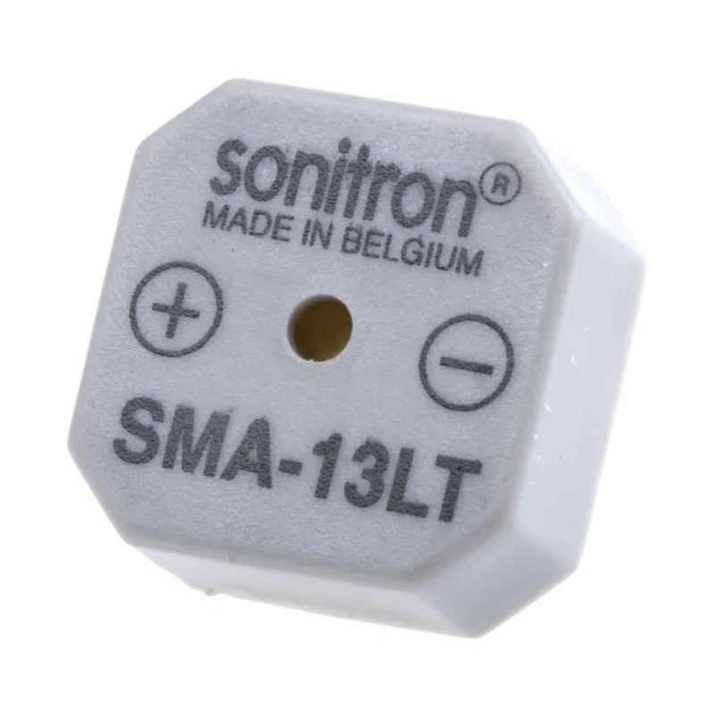 Sonitron 82 dB Through Hole Continuous Internal 6.5 mm Height Buzzer 14 mm Diameter 1.5 V dc Min 15 V dc Max SMA-13LT-P7.5