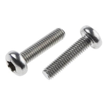 RS PRO Hexalobular Recess Pan Stainless Steel Machine Screw 25 mm M6 262-6042
