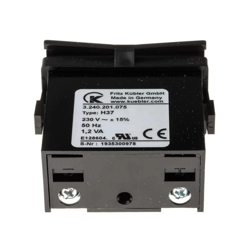 Kubler 7 Digit Digital Hour Meter Counter, 4mm Digit Height, Panel Mount, 187-264VAC, Model 3.240.201.075