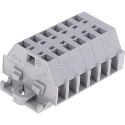 WAGO 260 Series Terminal Strip Grey, 1.5mm² Cable CSA, 1-Level Cage Clamp, 400V, 18A Current Rating 260-106