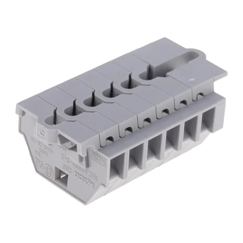 WAGO 260 Series Terminal Strip Grey, 1.5mm² Cable CSA, 1-Level Cage Clamp, 400V, 18A Current Rating 260-106