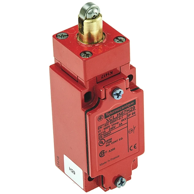 Telemecanique Sensors XCL-J Series Roller Plunger Limit Switch 1 NO/1 NC IP66 Zinc Alloy Housing 240V AC 3A 