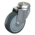 Guitel Hervieu Swivel Castor, 70 kg Load Capacity, 100 mm Rubber Wheel, Pressed Steel Frame, Bright Zinc Plated 313802