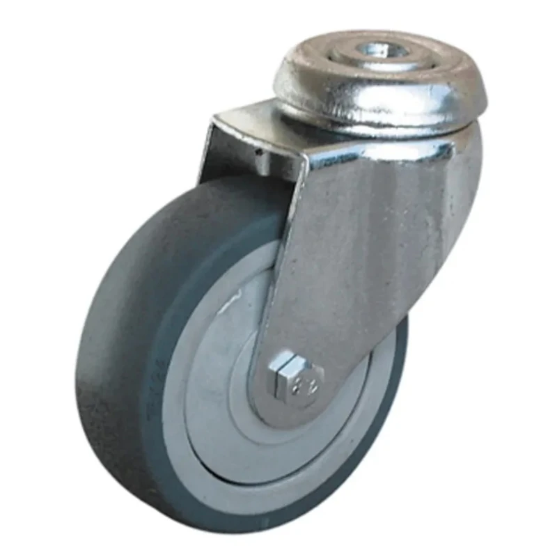 Guitel Hervieu Swivel Castor, 70 kg Load Capacity, 100 mm Rubber Wheel, Pressed Steel Frame, Bright Zinc Plated 313802