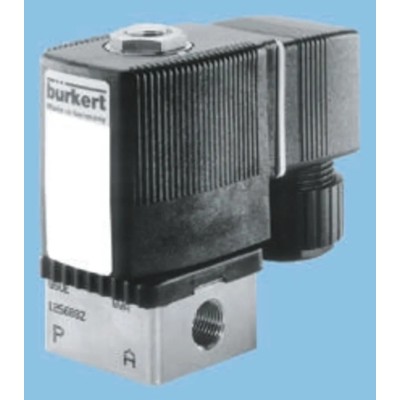 Burkert 2 Port NC Brass Body Solenoid Valve 24V AC 3.18 mm Orifice Diameter 126092
