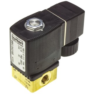 Burkert 2 Port NC Solenoid Valve, Brass Body, 24V DC, 3.18 mm Ports, 10 bar, Series 6013 134240