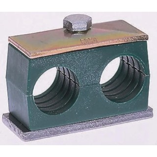 Parker Polypropylene Tube Clamp with Steel Weld Plate Zinc Plated Top Plate M6 x 30 mm Screws RBP1-218