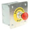 Craig & Derricott Stainless Steel Stay Put Control Station Switch SPDT, 9 Cutouts, Red Emergency Stop, IP65 EMSH/T/F/CO