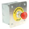 Craig & Derricott Stainless Steel Stay Put Control Station Switch SPDT, 9 Cutouts, Red Emergency Stop, IP65 EMSH/T/F/CO