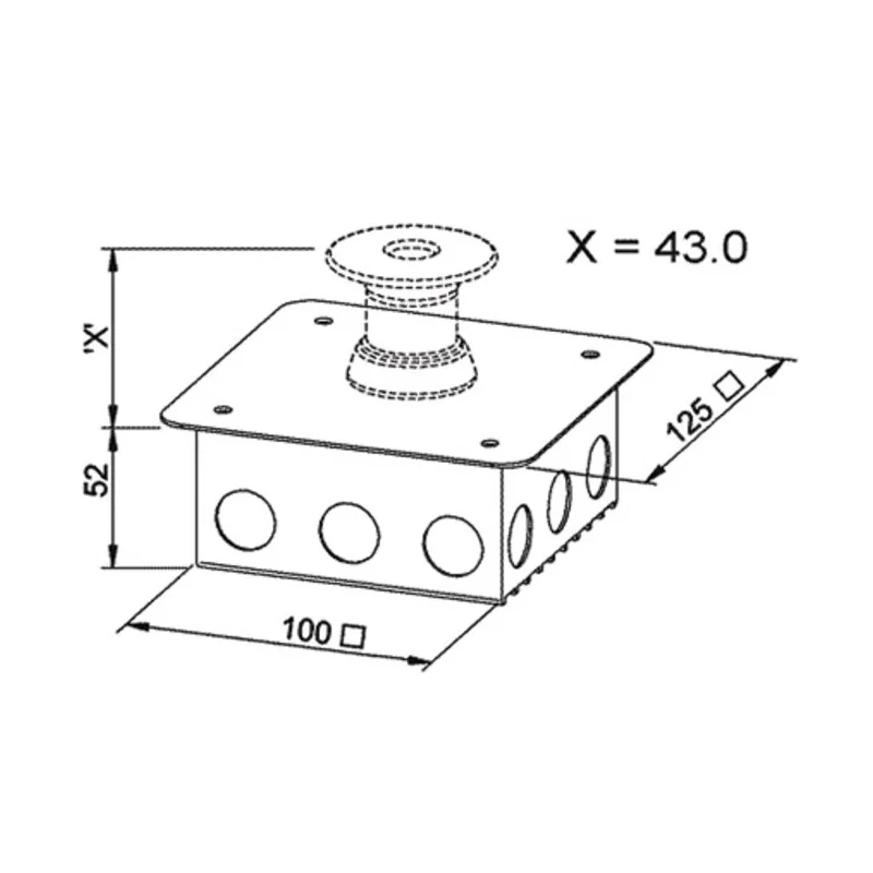 Craig & Derricott Stainless Steel Stay Put Control Station Switch SPDT, 9 Cutouts, Red Emergency Stop, IP65 EMSH/T/F/CO