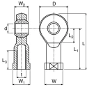 Igus Rod End Bearing M14 Female Igumid G Material 14mm Bore Metric Thread KBRM-14