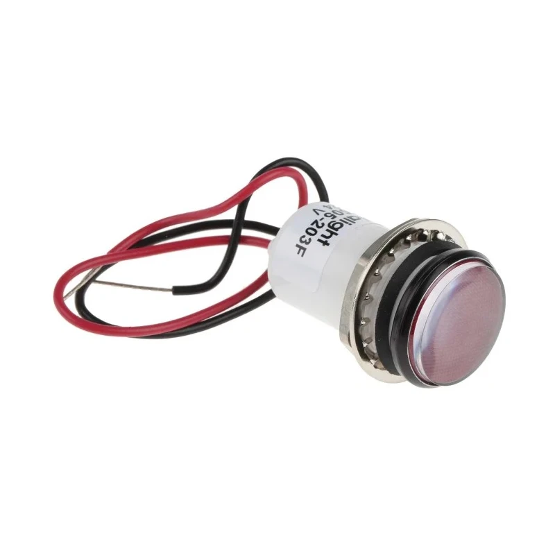 Dialight Red LED Panel Mount Indicator 557 Series 17.5 mm Mount Hole, Lead Wire Termination, 24V DC 557-1505-203F