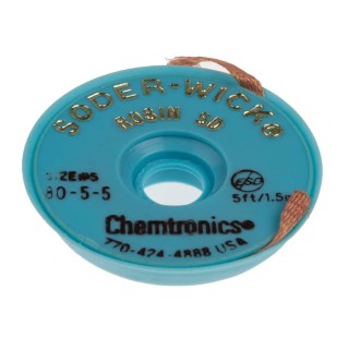 Chemtronics 1.5 m Lead Free No Clean De-Soldering Braid, Width 3.7mm 80-5-5