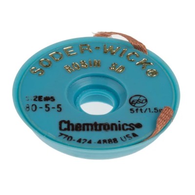 Chemtronics 1.5 m Lead Free No Clean De-Soldering Braid, Width 3.7mm 80-5-5