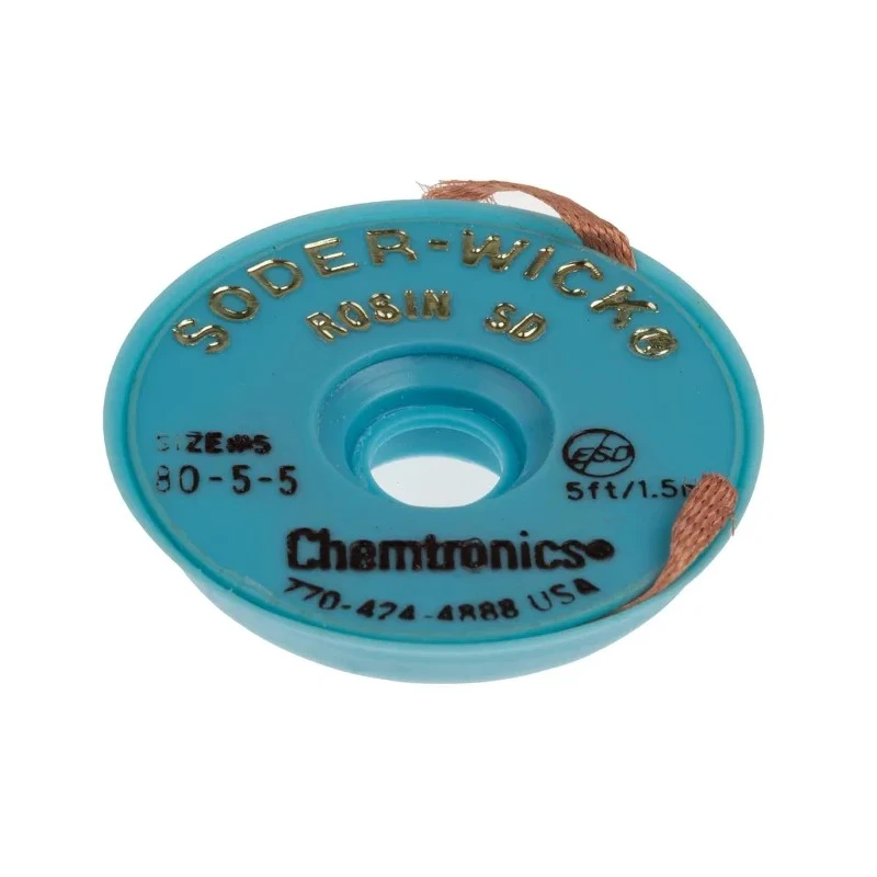 Chemtronics 1.5 m Lead Free No Clean De-Soldering Braid, Width 3.7mm 80-5-5