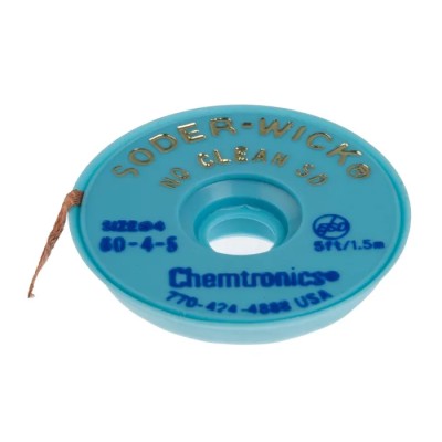 Chemtronics 1.5 m Lead Free No Clean De-Soldering Braid, Width 2.8mm 60-4-5