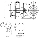 Euro-Locks a Lowe & Fletcher group Company Camlock Keyed Panel-to-Tongue 20 mm Depth Chrome Finish 4443-01-2