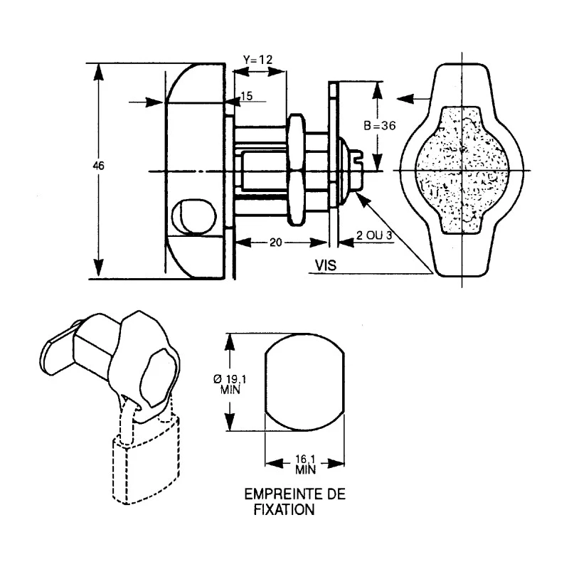 Euro-Locks a Lowe & Fletcher group Company Camlock Keyed Panel-to-Tongue 20 mm Depth Chrome Finish 4443-01-2