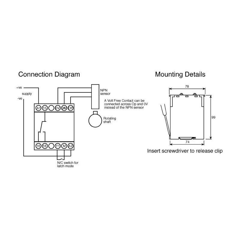 Broyce Control Monitoring Relay, DIN Rail Mount, 45175 110VAC