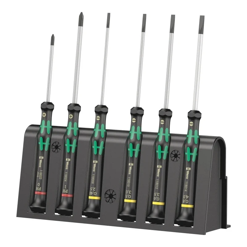 Wera Phillips, Slotted Precision Screwdriver Set, 6 Pieces, JCIS 0 Standard, Model 05118152001
