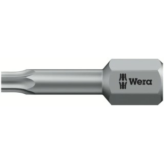 Wera Screwdriver Bit 6.35 mm Tip T10 Tip Hex Drive 25 mm Overall 1-Piece 05066305001