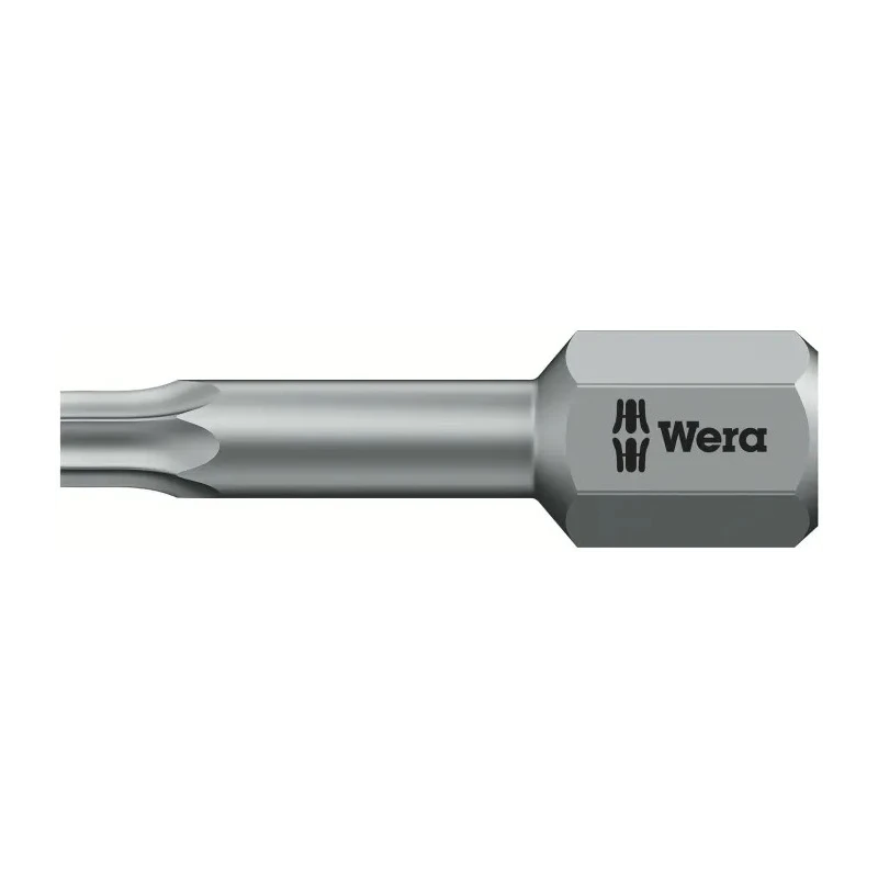 Wera Screwdriver Bit 6.35 mm Tip T10 Tip Hex Drive 25 mm Overall 1-Piece 05066305001