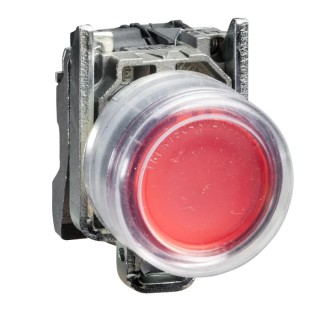 Schneider Electric Harmony XB4 Series Push Button Switch, Spring Return, Panel Mount, 22 mm Cutout, SPST, Red LED XB4BP42