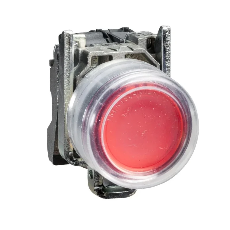 Schneider Electric Harmony XB4 Series Push Button Switch, Spring Return, Panel Mount, 22 mm Cutout, SPST, Red LED XB4BP42