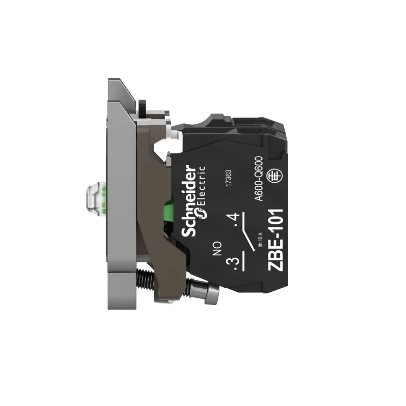 Schneider Electric Harmony Series Contact & Light Block, 24V AC/DC, White LED, SPST, Screw Terminal, 10A Current ZB4BW0B11