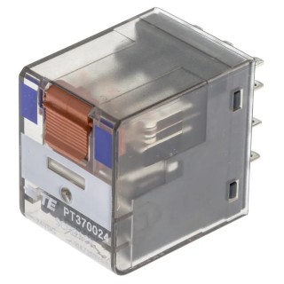 TE Connectivity PCB Power Relay, 24V dc Coil Voltage, 10A Switching Current, 3PDT Contact Configuration PT370024 6-1419111-1